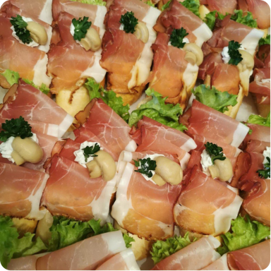 Prosciutto belegte Brötchen